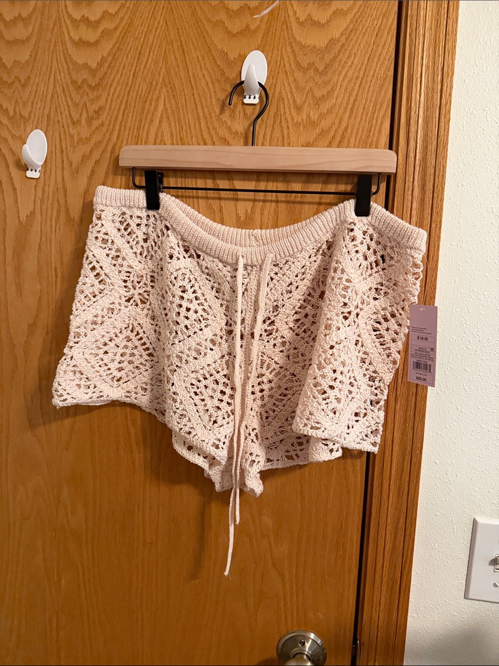(Fits more for a MEDIUM) wild fable Crochet Swim Coverup Shorts in Light Pink